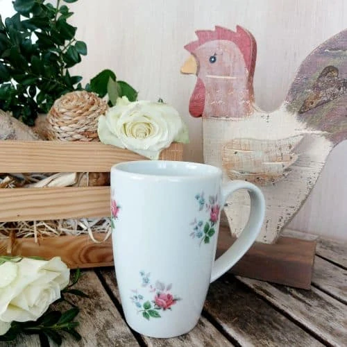 MILADA hrnek 380 ml, házenka z růží, Český porcelán Dubí
