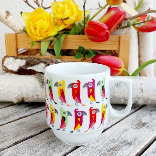 HUGO hrnek 270 ml, papoušci, Český porcelán Dubí