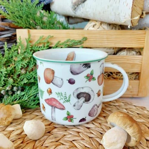 TINA hrnek 380 ml, houby, Český porcelán Dubí
