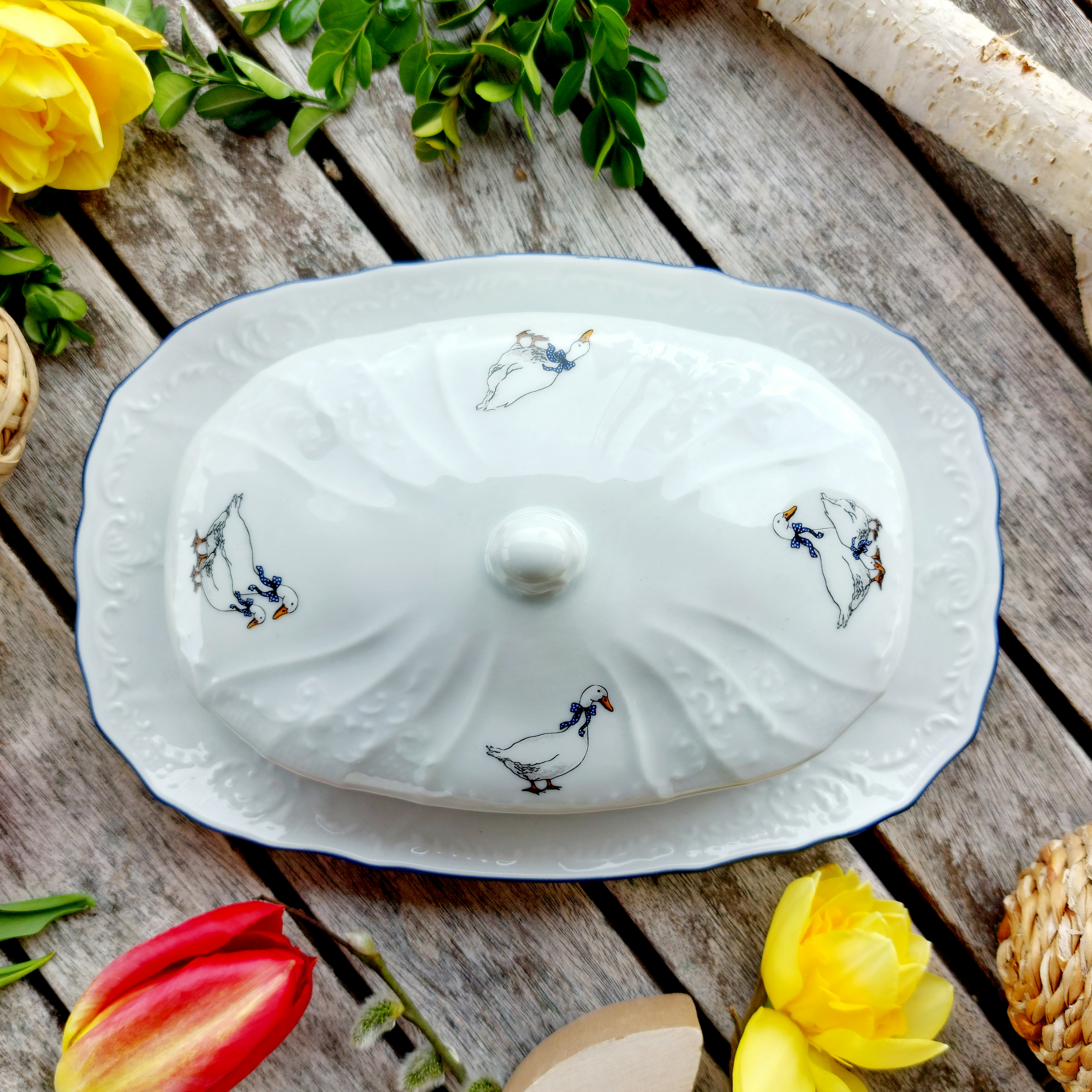 BERNADOTTE máslenka, husy a tmavě modrá linka, Thun 1794