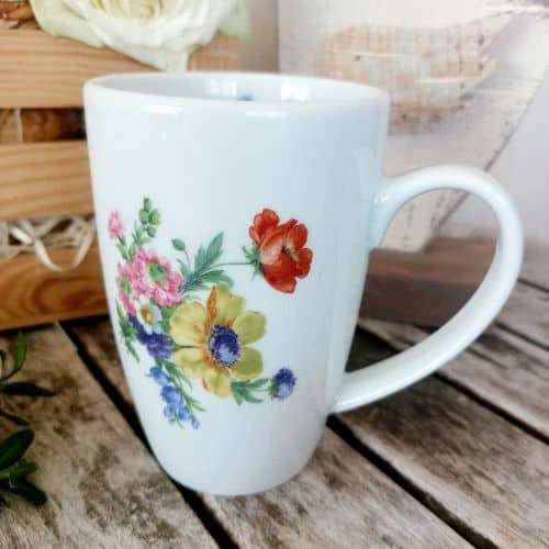 MILADA hrnek 380 ml, selská kytice, Český porcelán Dubí