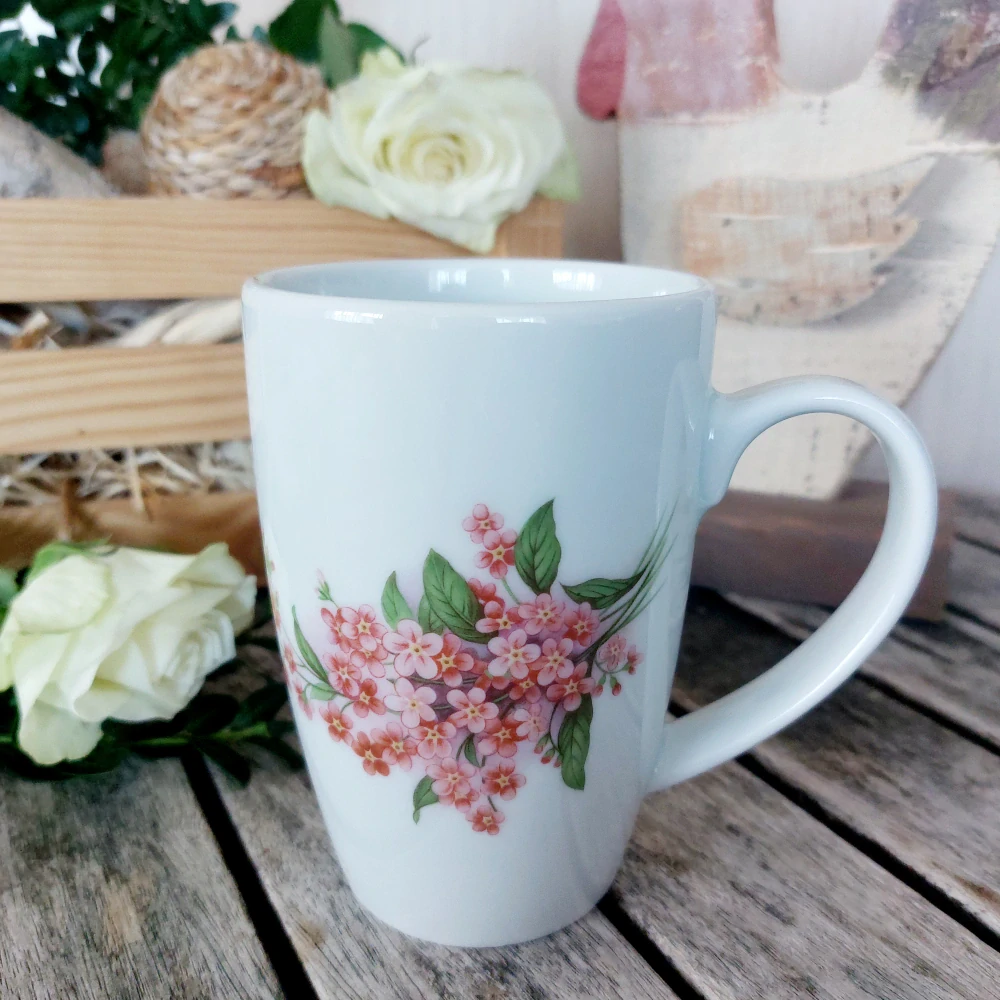 MILADA hrnek 380 ml, rozkvetlá větvička, Český porcelán Dubí