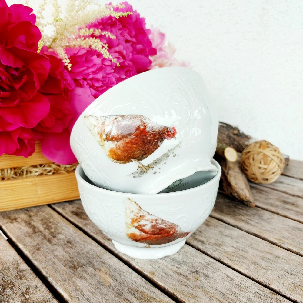 BERNADOTTE miska 13 cm, slepice, Thun 1794