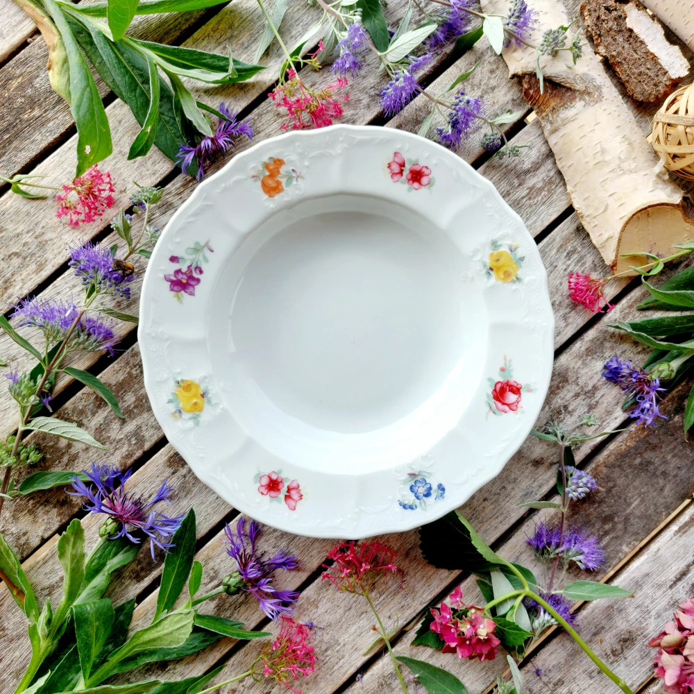 BERNADOTTE talíř hluboký 23 cm, barevná házenka, Thun 1794