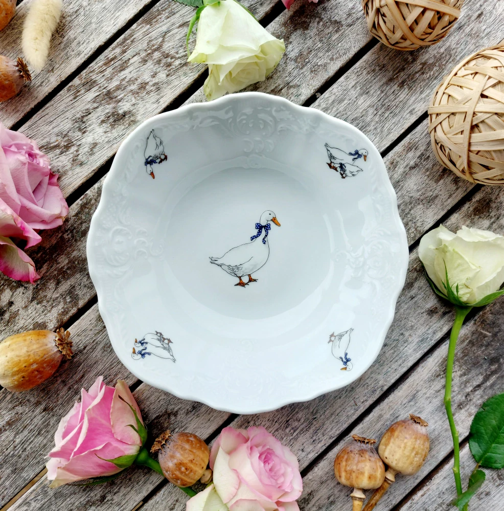 BERNADOTTE miska kompotová 19 cm, husy, Thun 1794