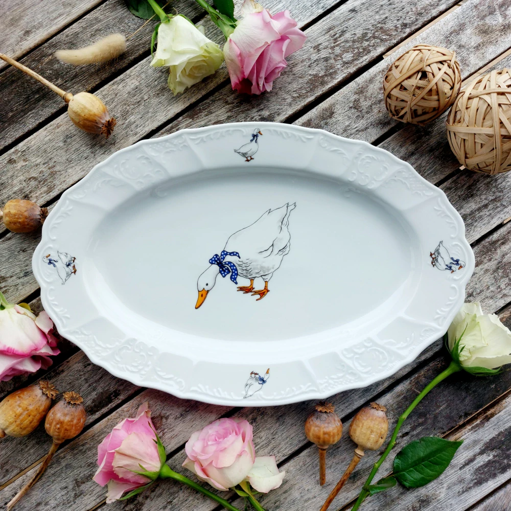 BERNADOTTE mísa oválná 36 cm, husy, Thun 1794