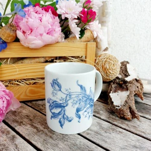 SIK hrnek 310 ml, kytice, Český porcelán Dubí