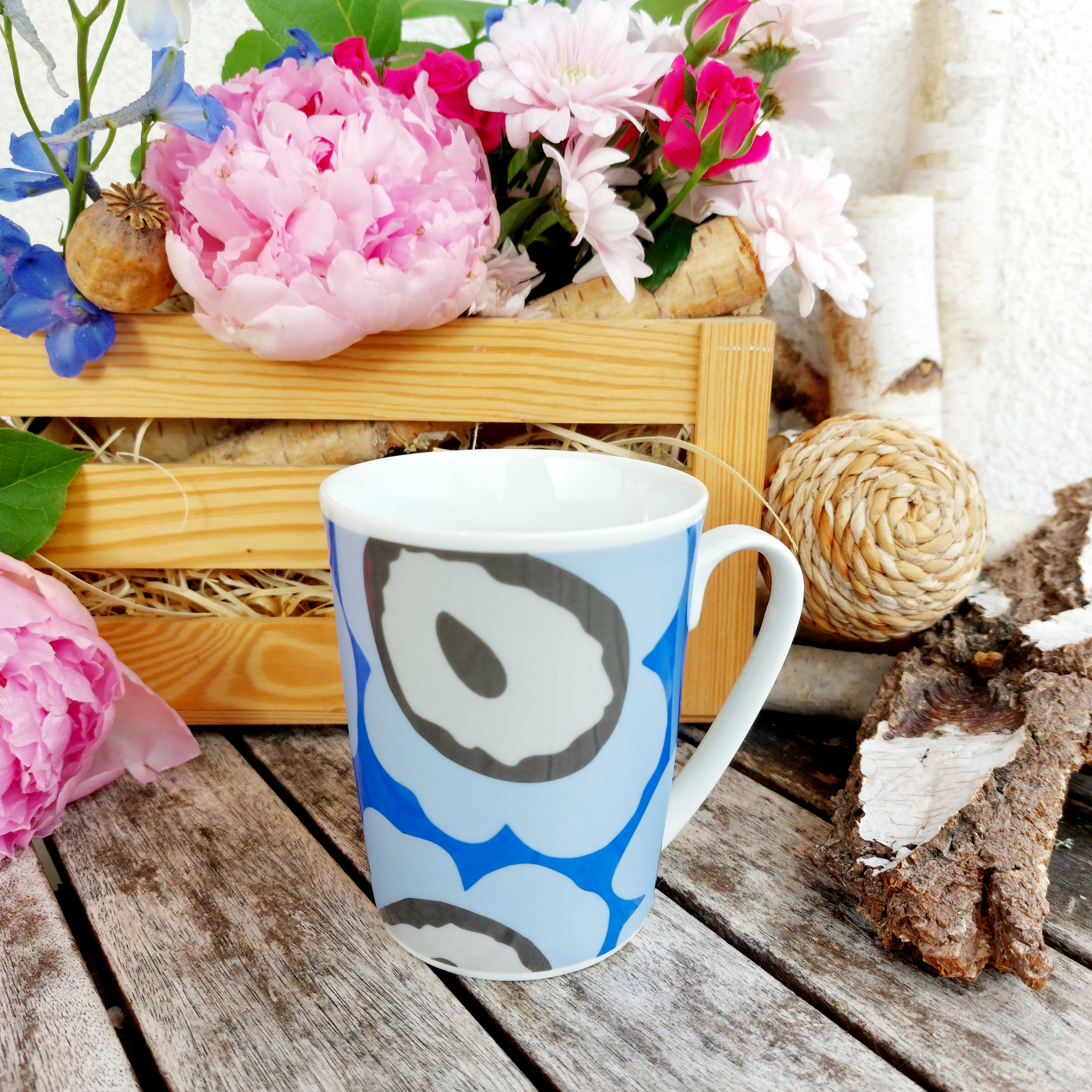 SISI hrnek 280 ml, modrá květina, Český porcelán Dubí