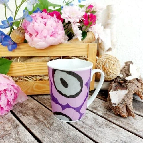 SISI hrnek 280 ml, fialová květina, Český porcelán Dubí
