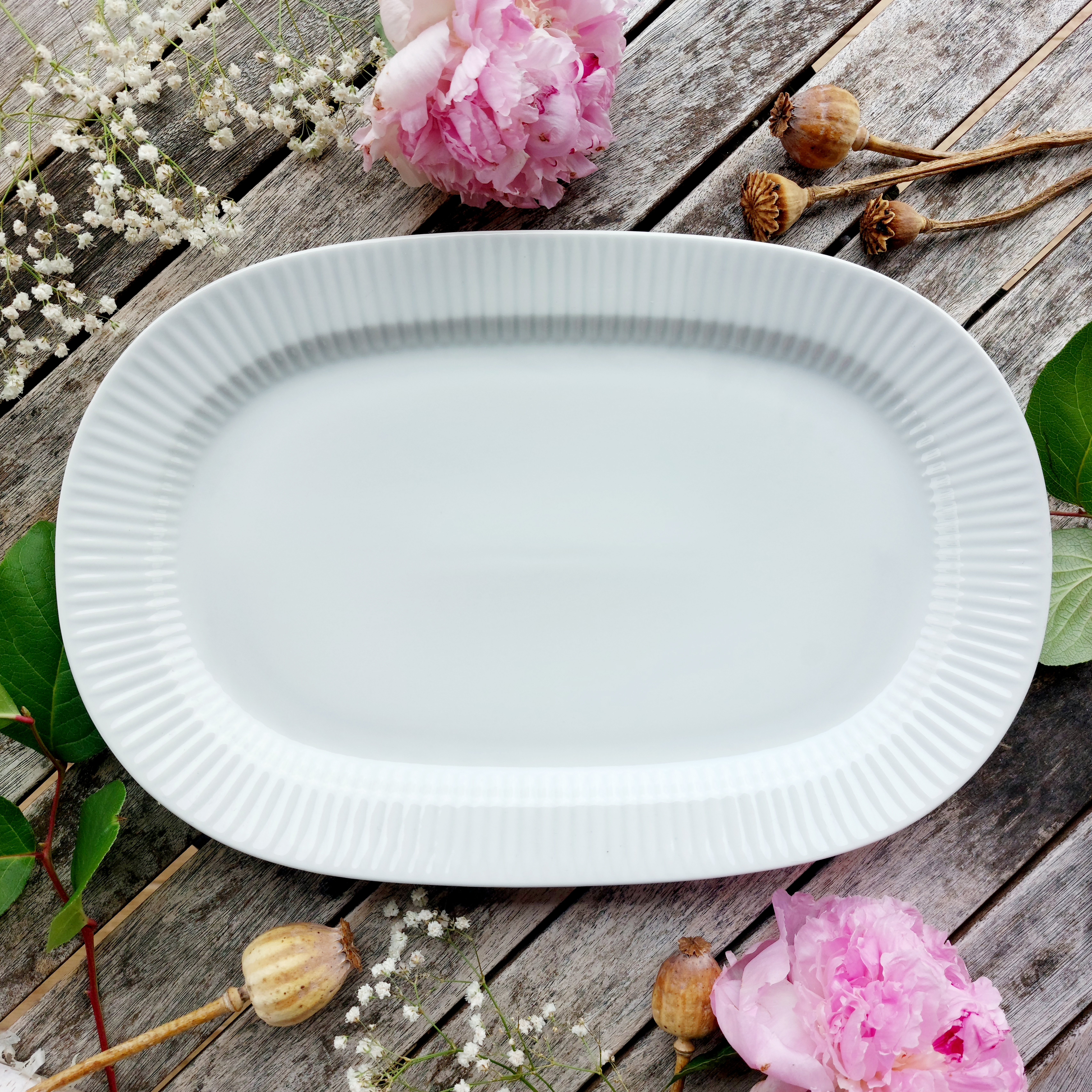 LINKA mísa oválná 38 cm, bílá, Thun 1794