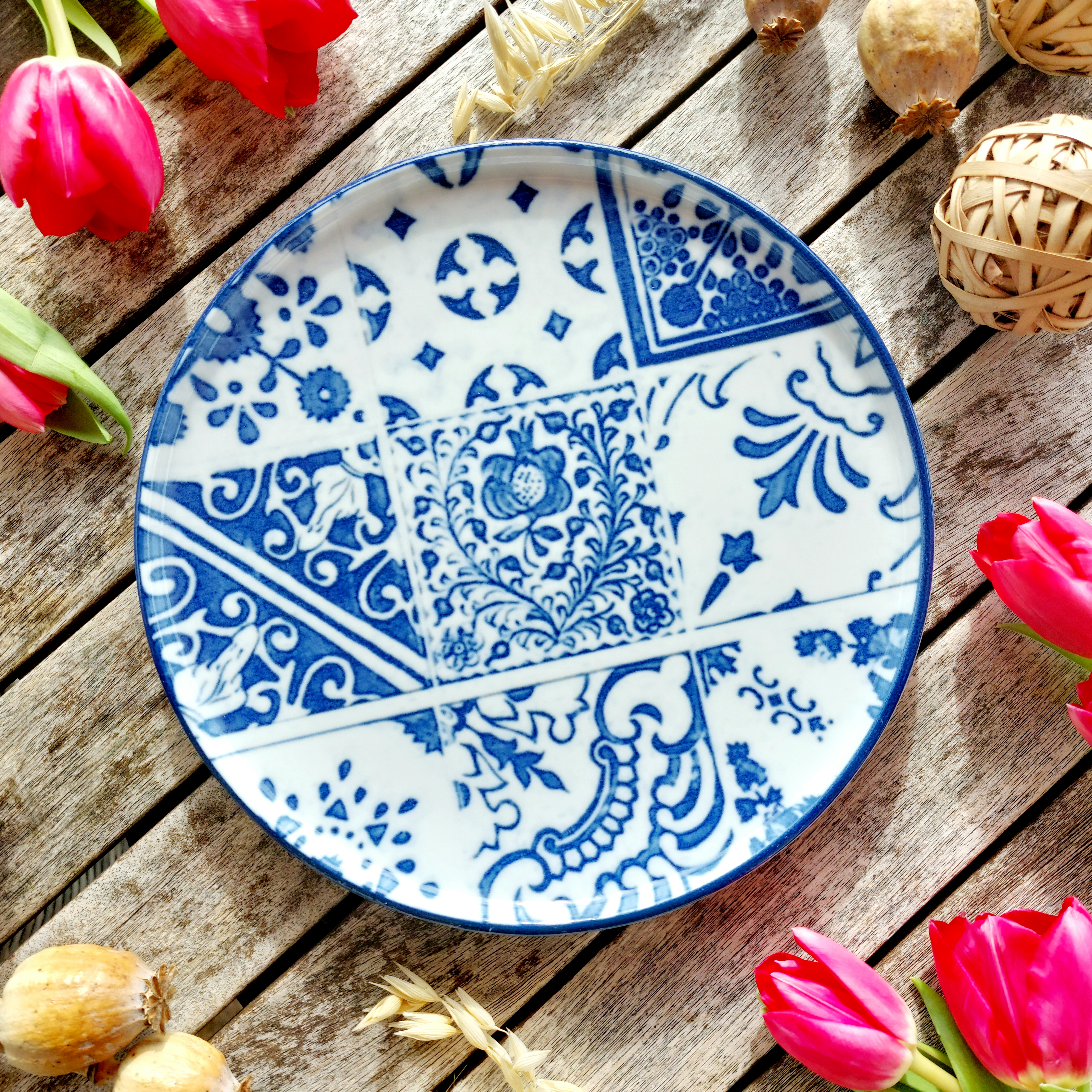 OPTIMO BLUE MOSAIC talíř mělký 24 cm, modrá mozaika, G. Benedikt 1882