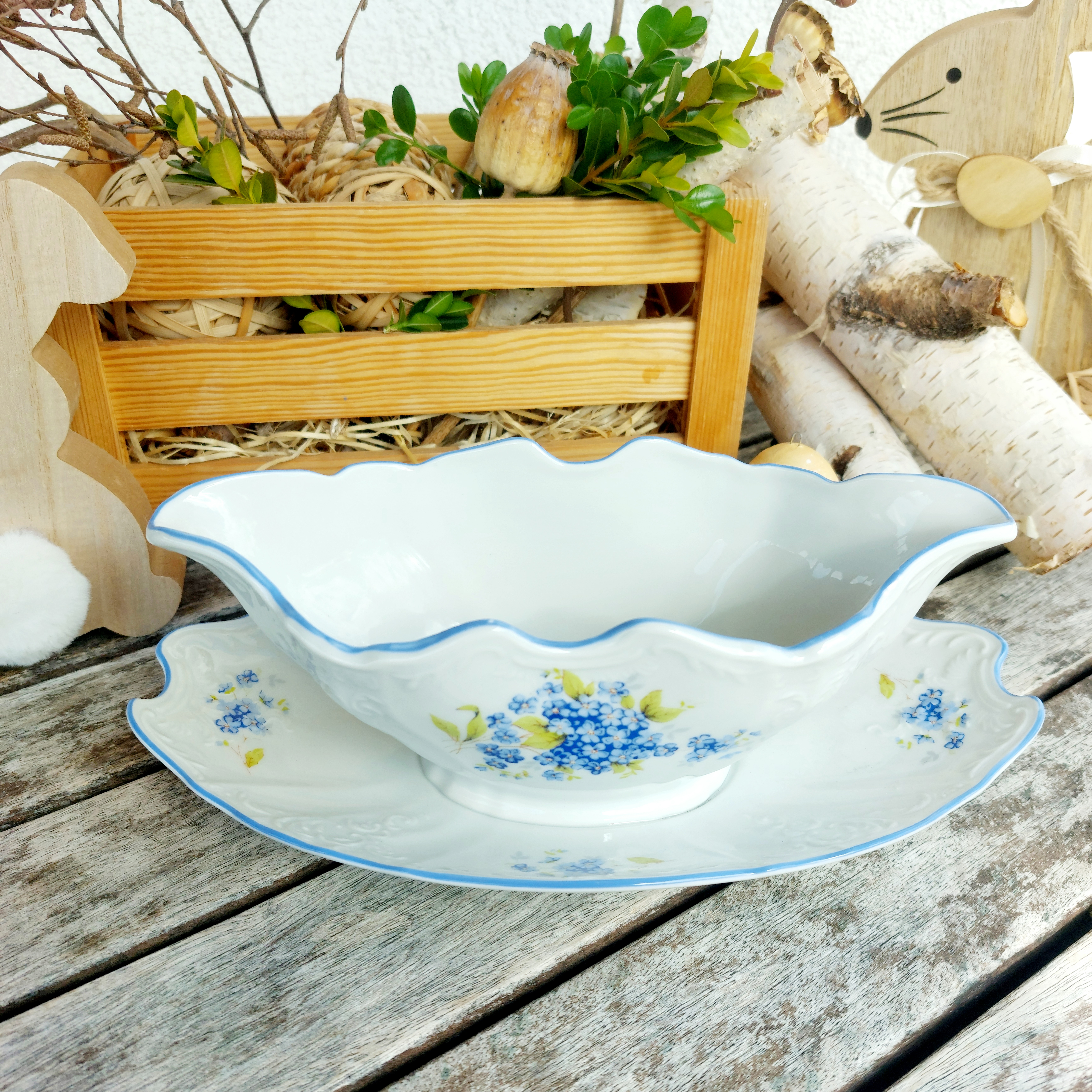 BERNADOTTE omáčník oválný 500 ml, pomněnky, Thun 1794