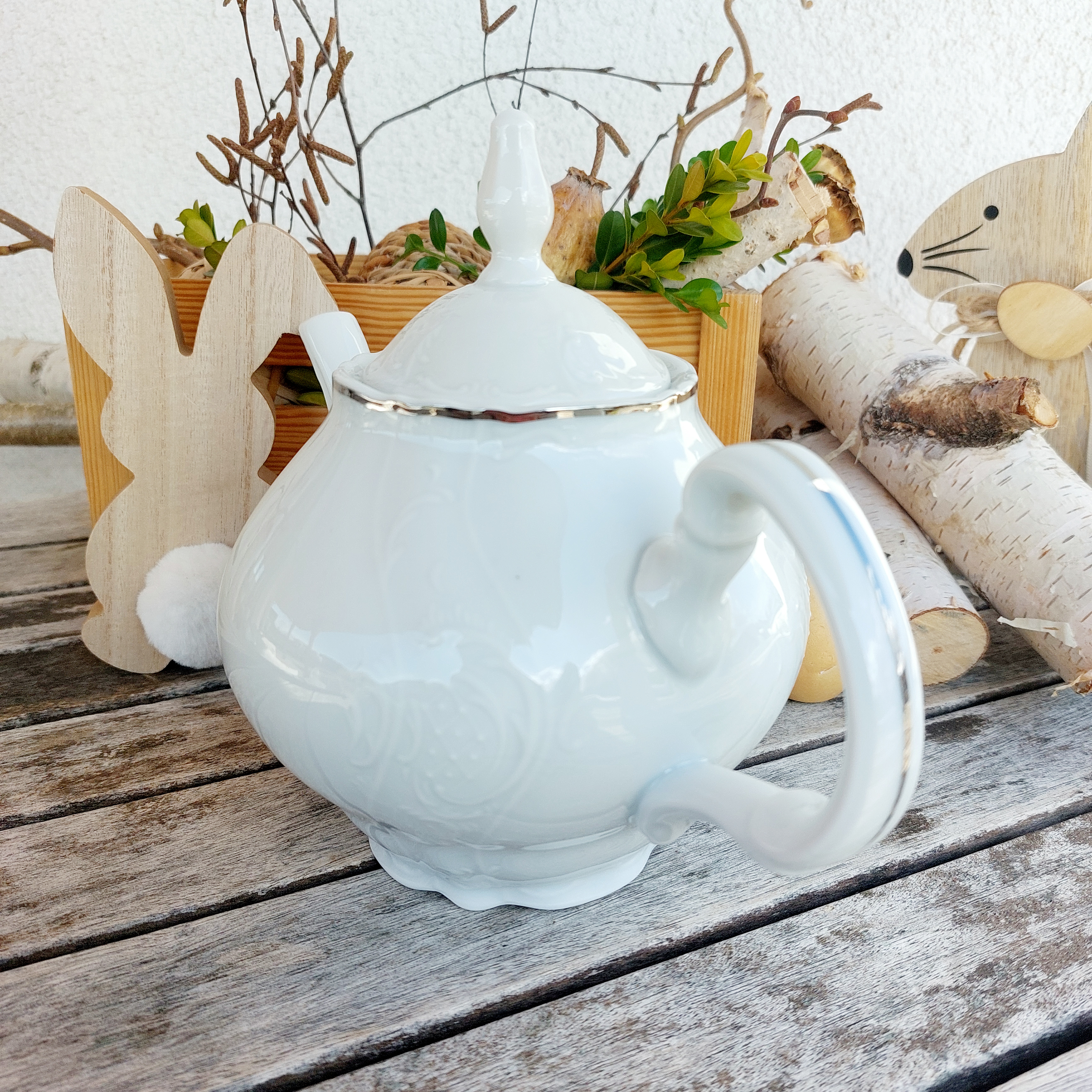 BERNADOTTE konvice čajová 1200 ml, platinová linka, Thun 1794