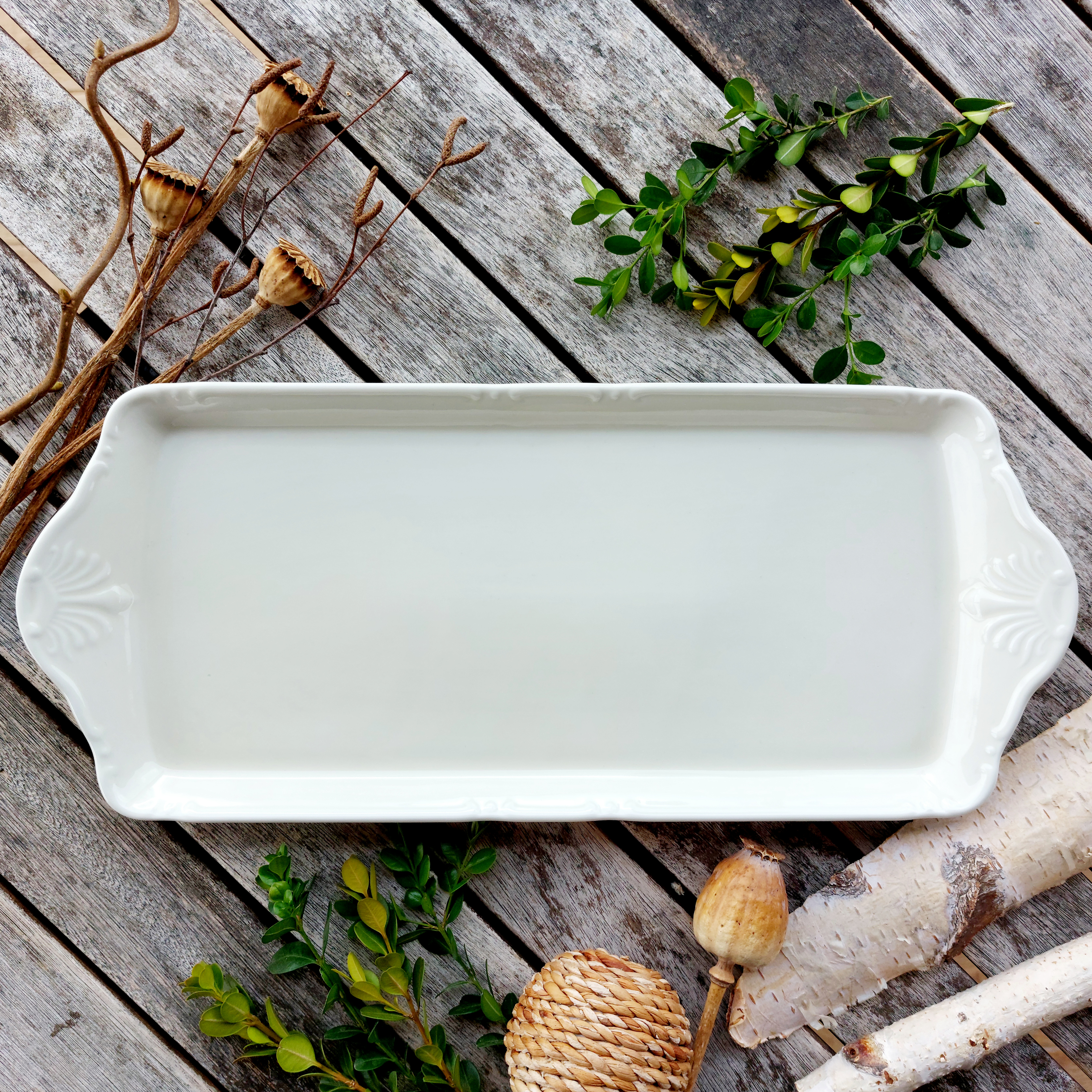 OPHELIA IVORY podnos 4-hranný 39 cm, slonová kost, Thun 1794