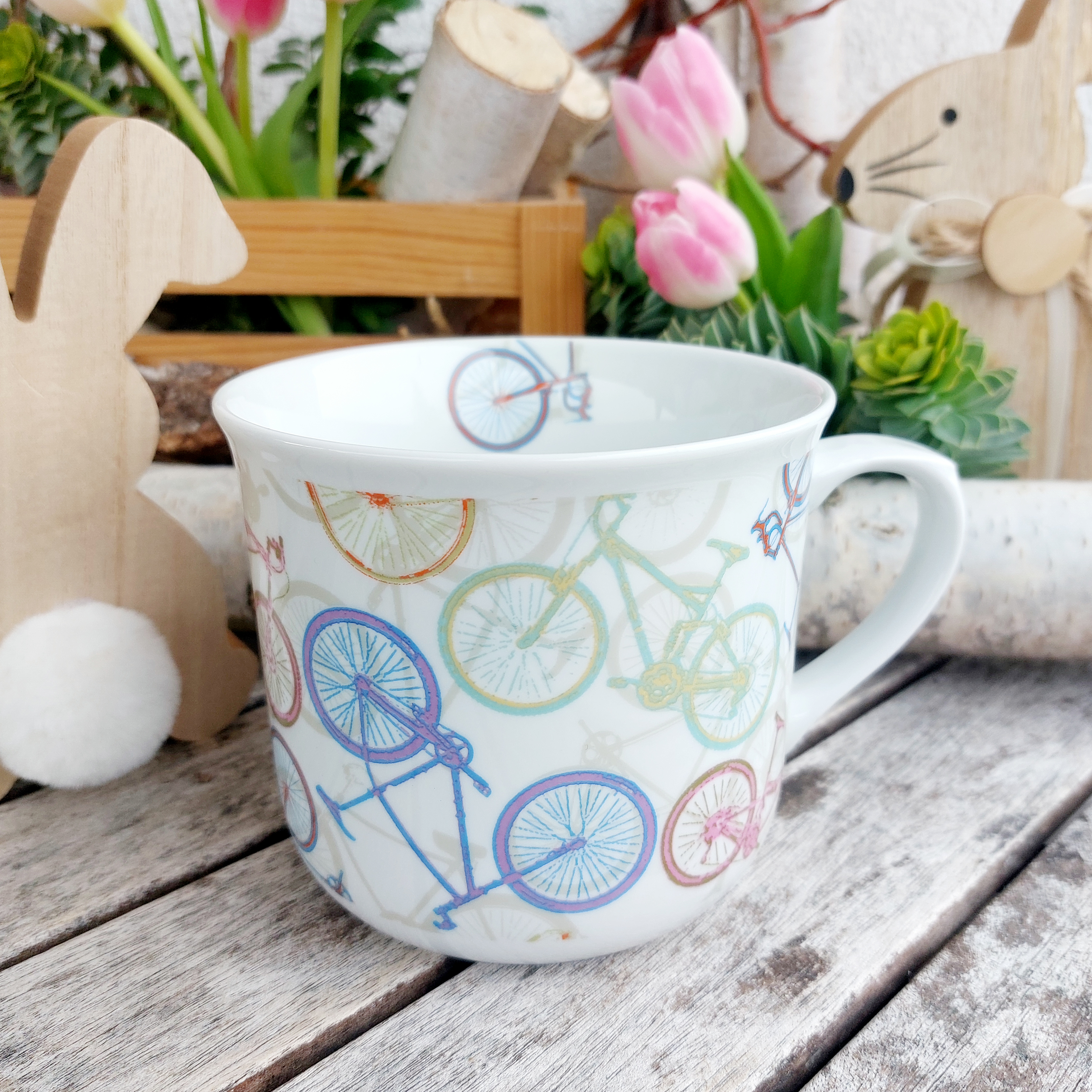 VAŘÁK hrnek 650 ml, jízdní kola, Český porcelán Dubí 