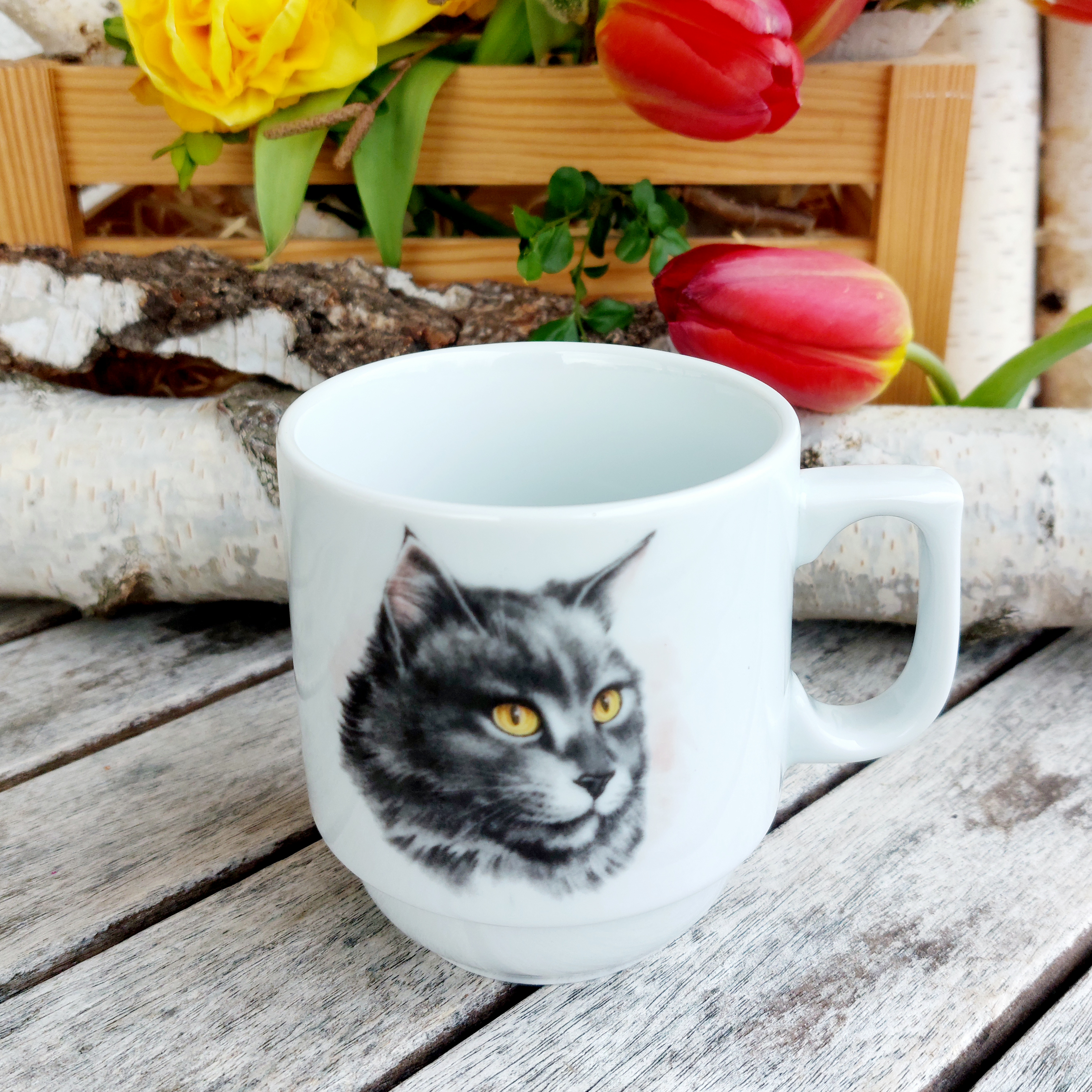 HUGO hrnek 270 ml, černá kočka, Český porcelán Dubí