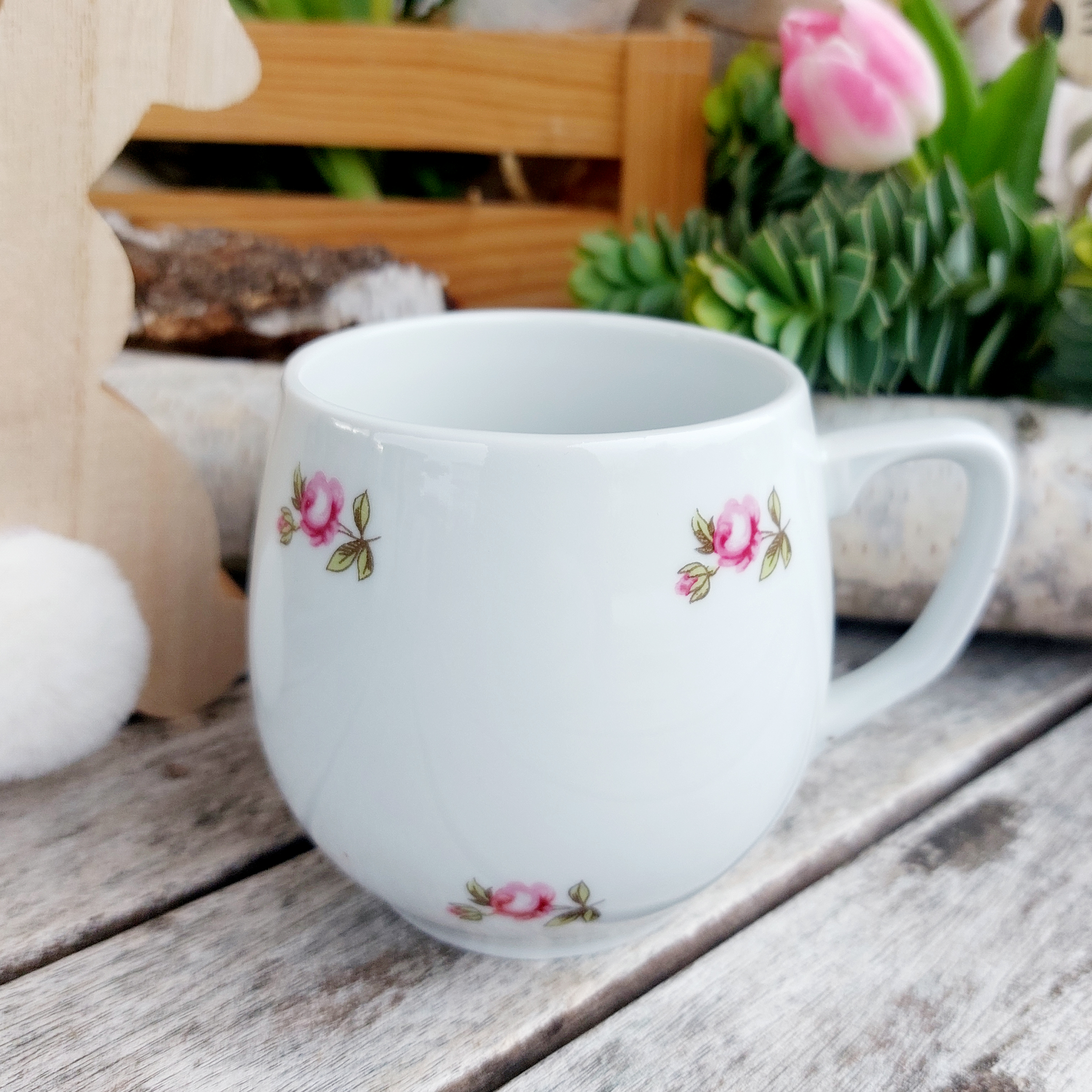 BAŇÁK hrnek 300 ml, růžičková házenka, Český porcelán Dubí