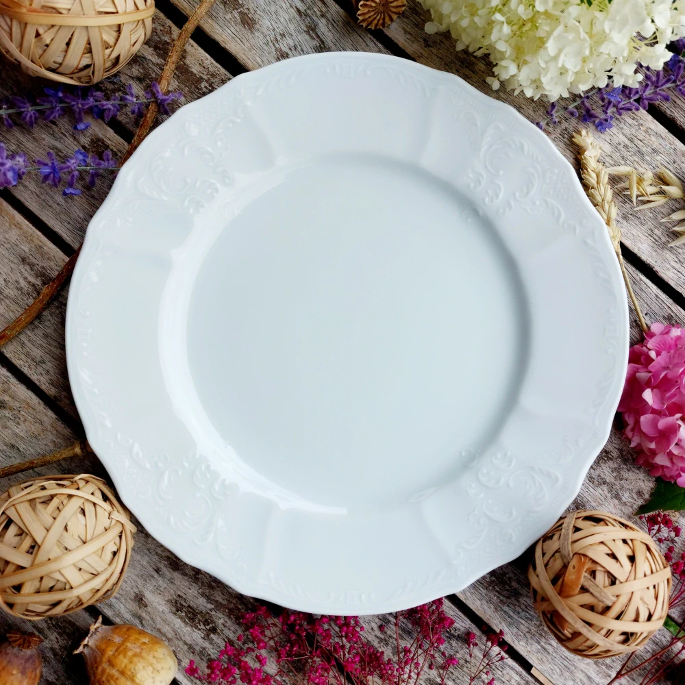 BERNADOTTE talíř mělký 25 cm, bílý, Thun 1794