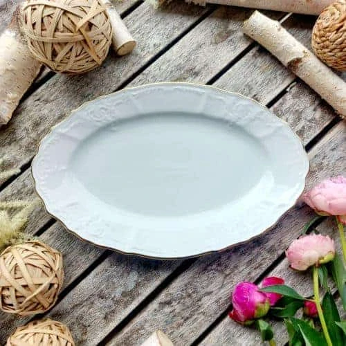 BERNADOTTE mísa oválná 26 cm, zlatá linka, Thun 1794