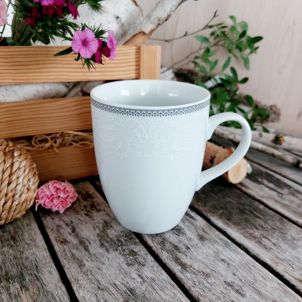 EVA hrnek 370 ml, šedá krajka, Thun 1794