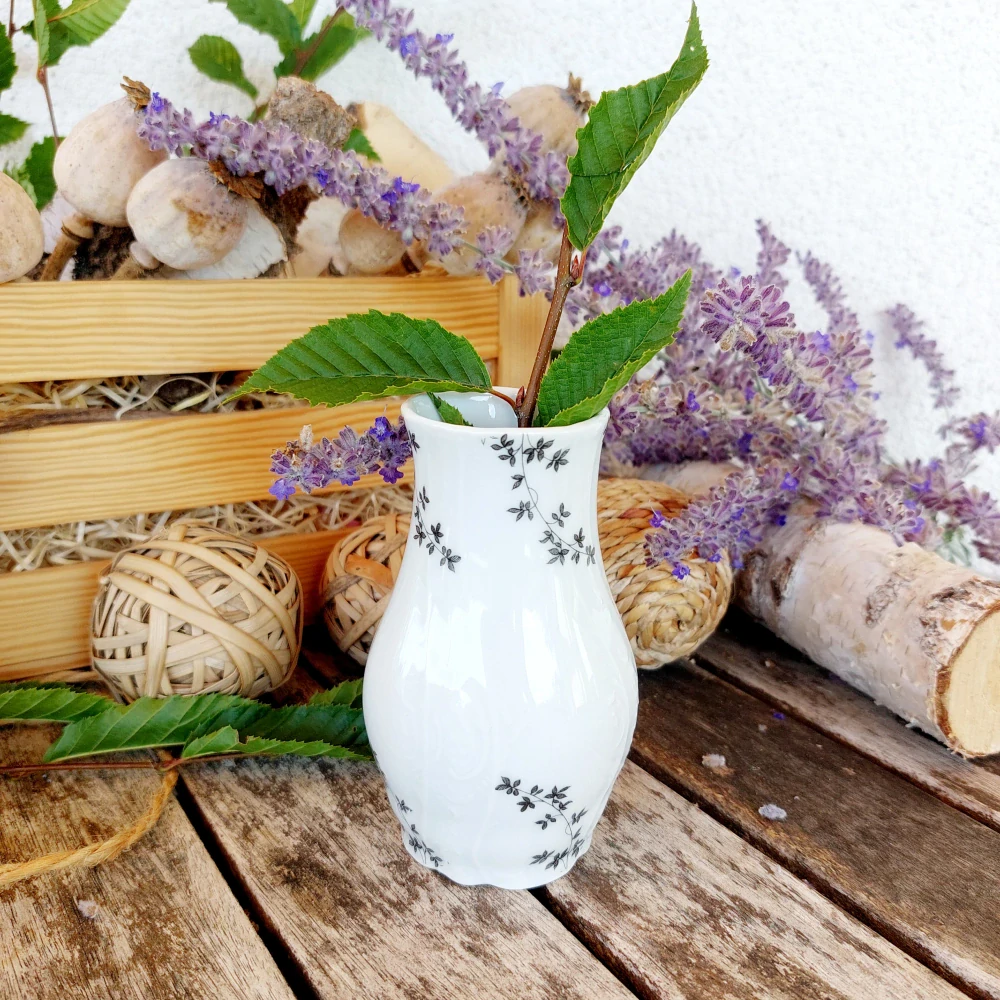 BERNADOTTE váza 11,5 cm, černé větvičky, Thun 1794