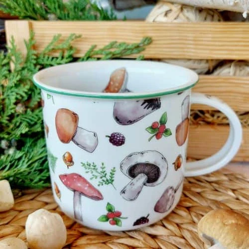 TINA hrnek 380 ml, houby, Český porcelán Dubí