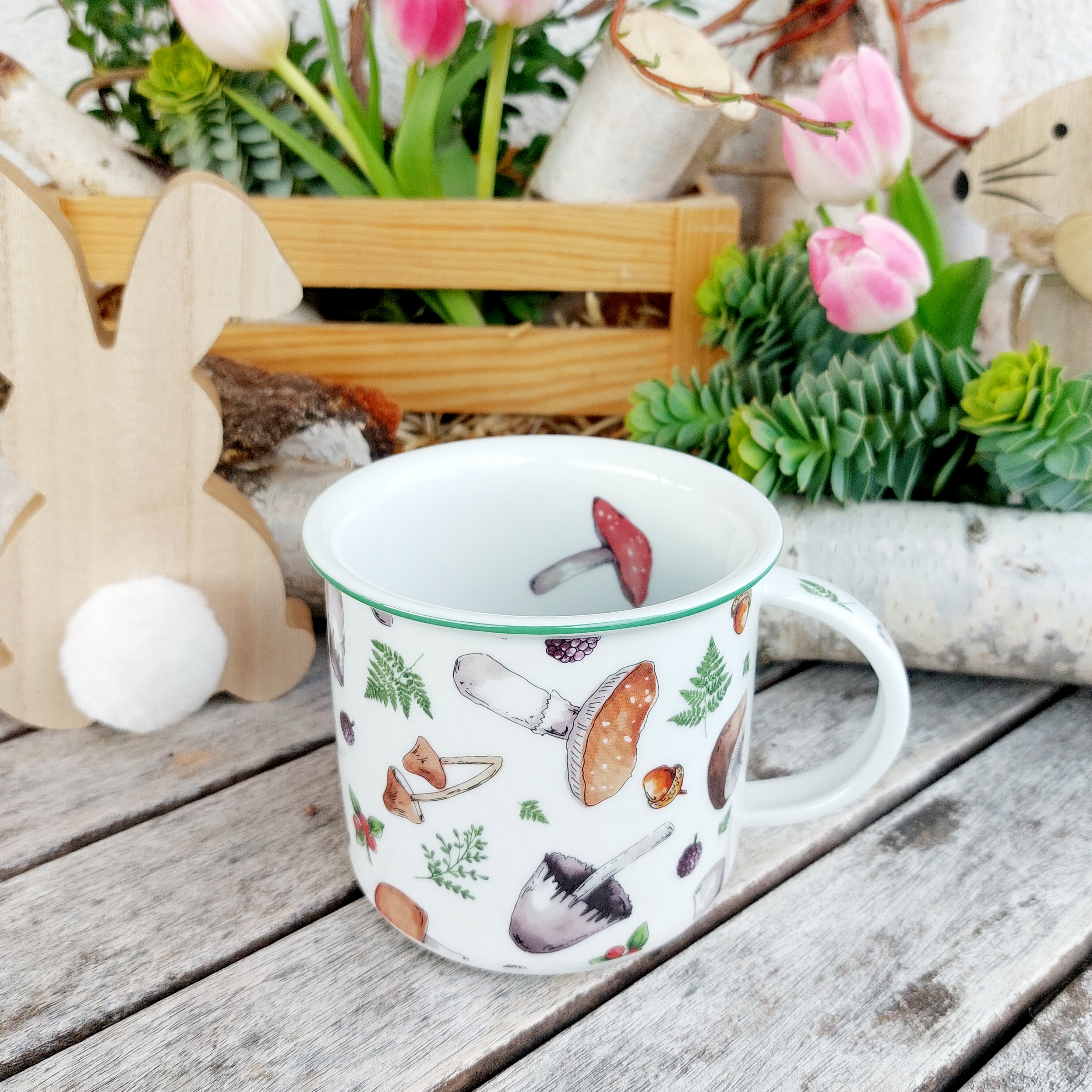 TINA hrnek 380 ml, houby, Český porcelán Dubí