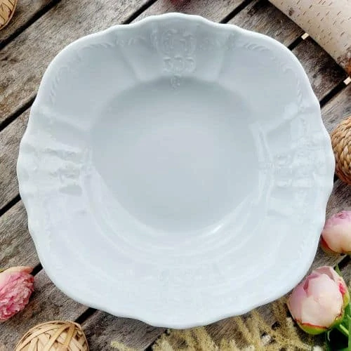 BERNADOTTE mísa kompotová 25 cm, bílá, Thun 1794