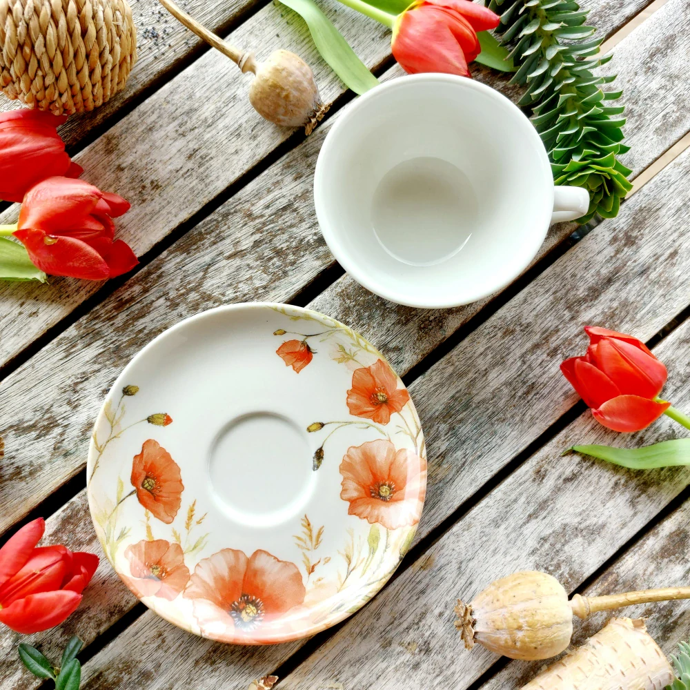 ISABELLE COUP šálek s podšálkem 180 ml, vlčí mák, G. Benedikt 1882