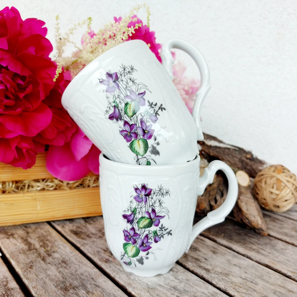 BERNADOTTE hrnek 350 ml, fialky, Thun 1794