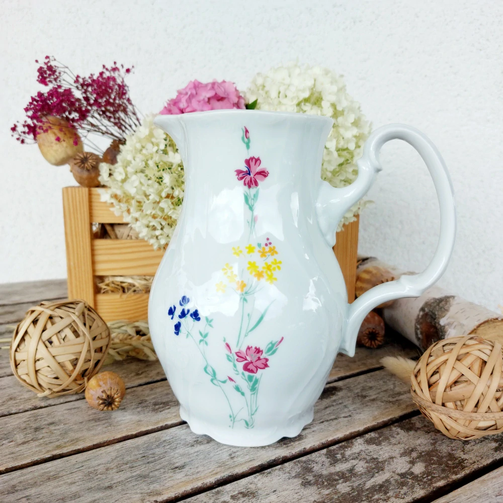 BERNADOTTE mlékovka 1000 ml, barevné květiny, Thun 179