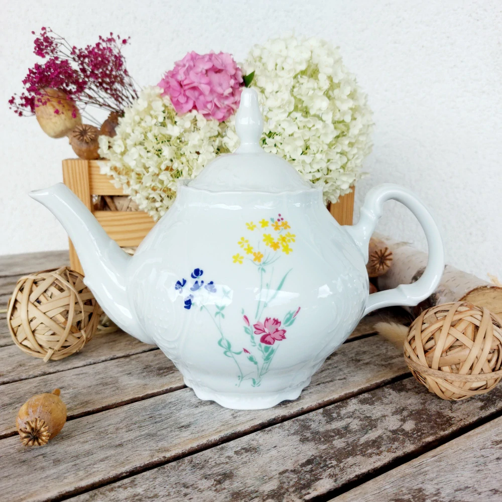 BERNADOTTE konvice čajová 1200 ml, barevné květiny, Thun 1794