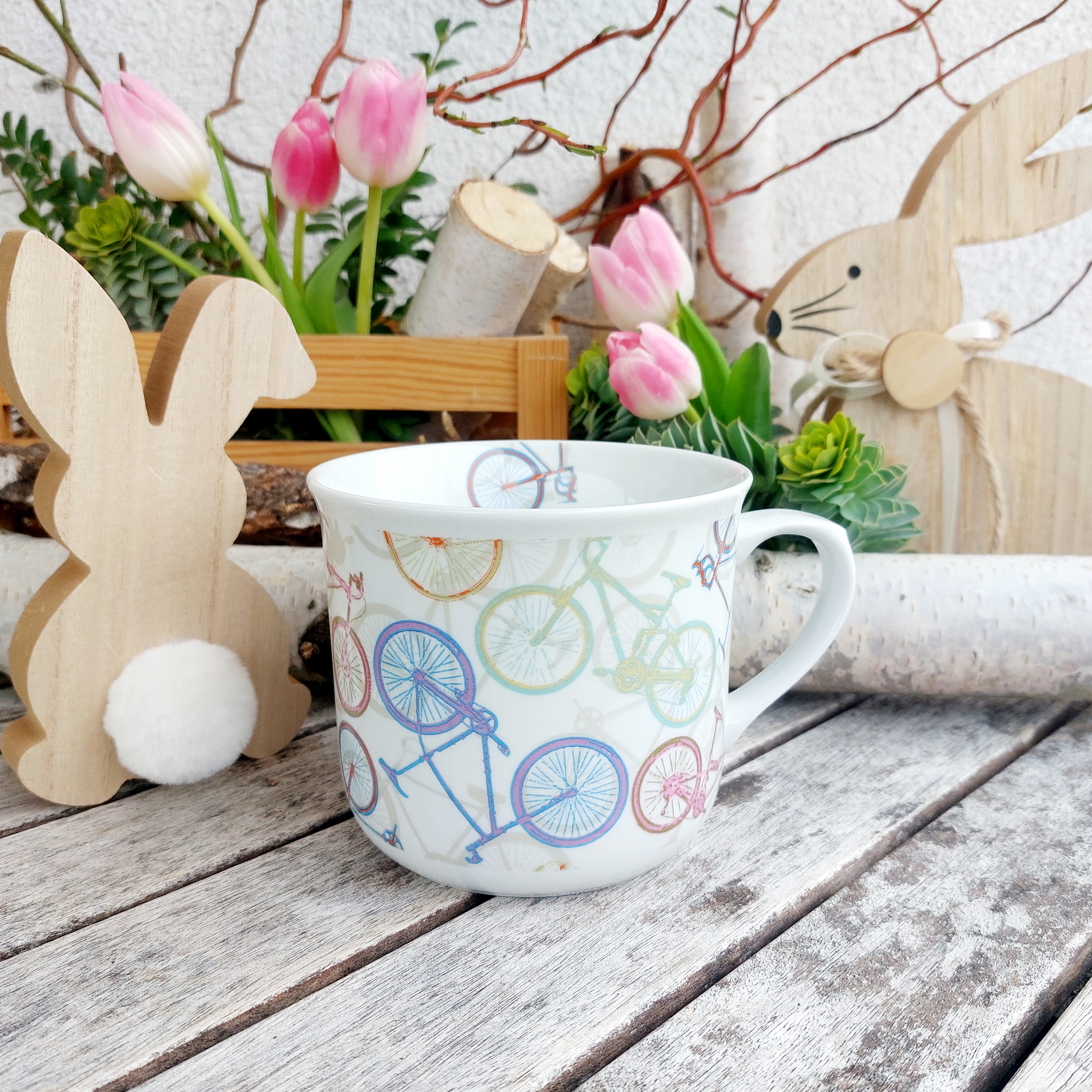 VAŘÁK hrnek 650 ml, jízdní kola, Český porcelán Dubí 