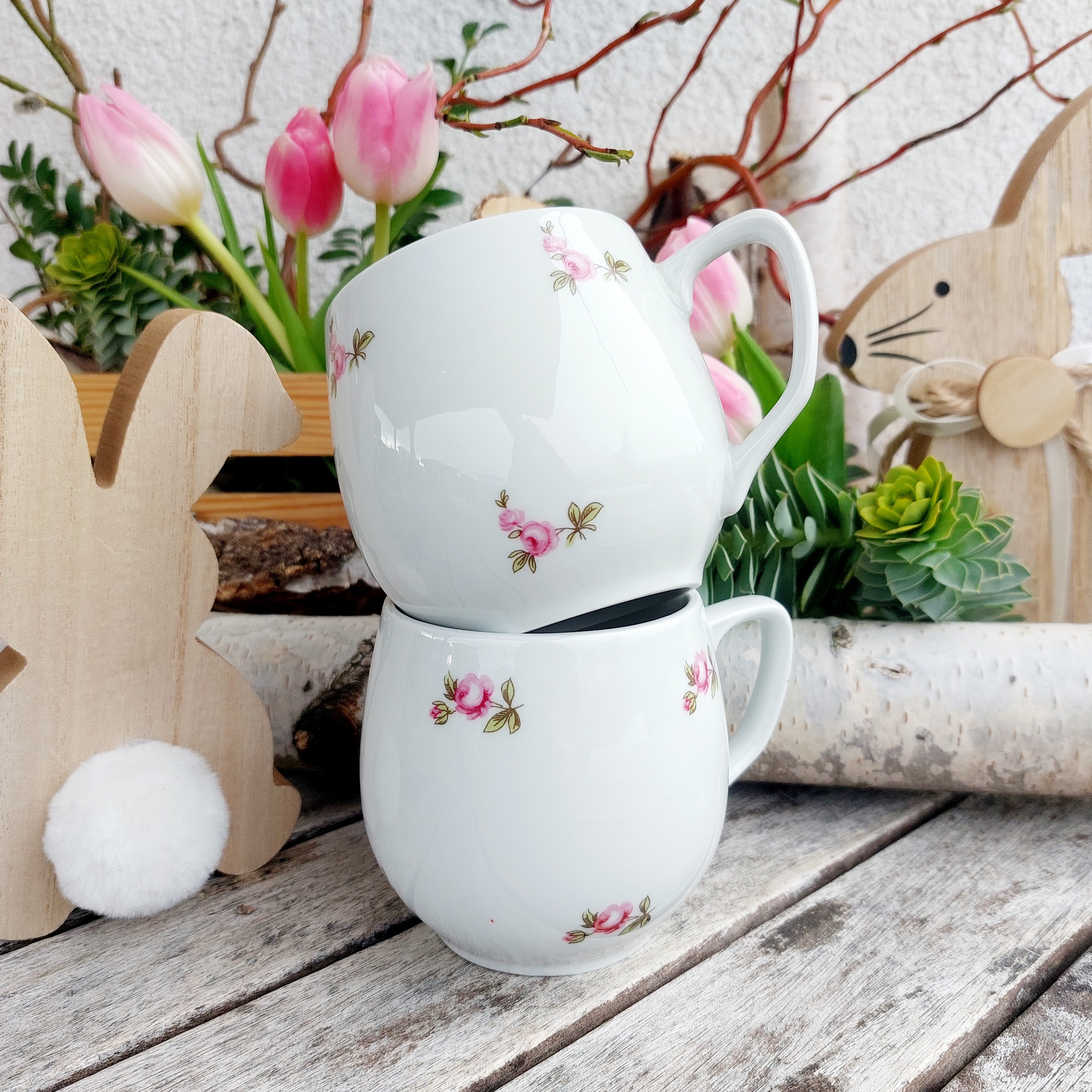 BAŇÁK hrnek 300 ml, růžičková házenka, Český porcelán Dubí