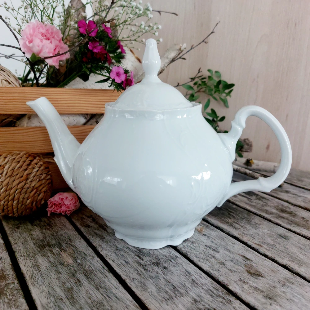 BERNADOTTE konvice čajová 1200 ml, bílá, Thun 1794