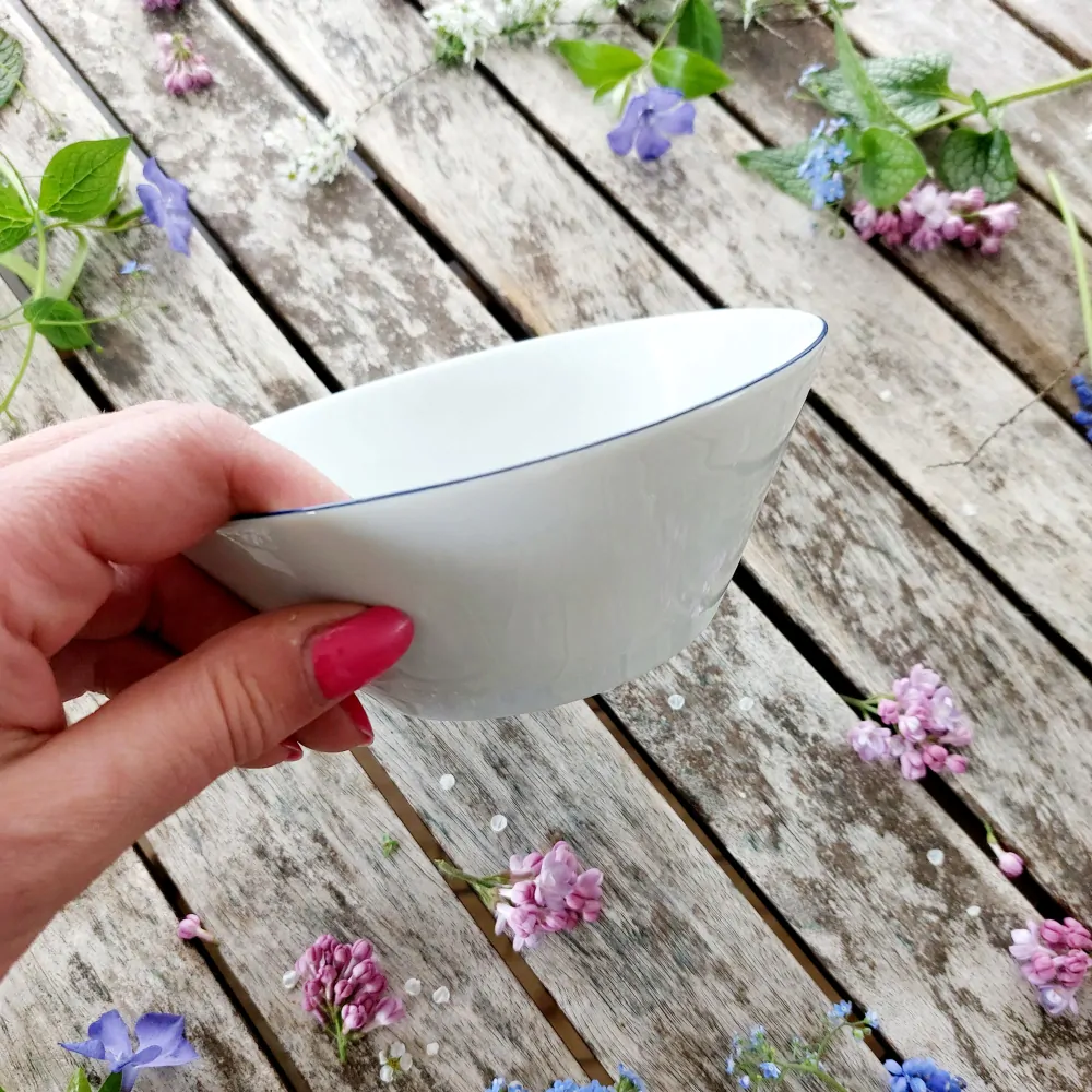 TOM miska kompotová 16 cm, modrá linka, Thun 1794