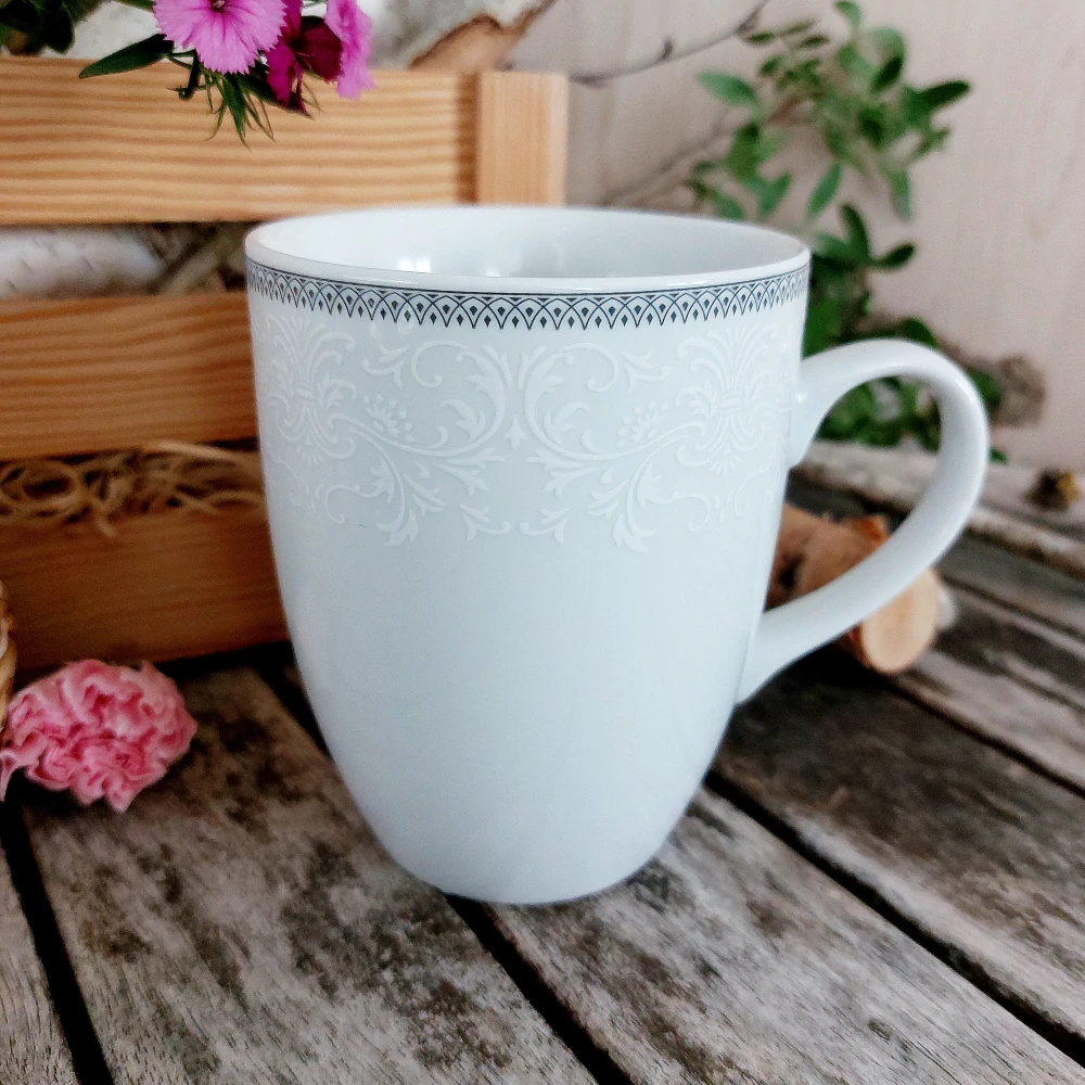 EVA hrnek 370 ml, šedá krajka, Thun 1794