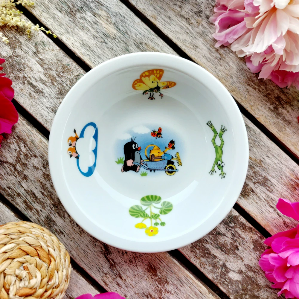 PRAKTIK miska 13 cm, krteček a kolečko, Thun 1794