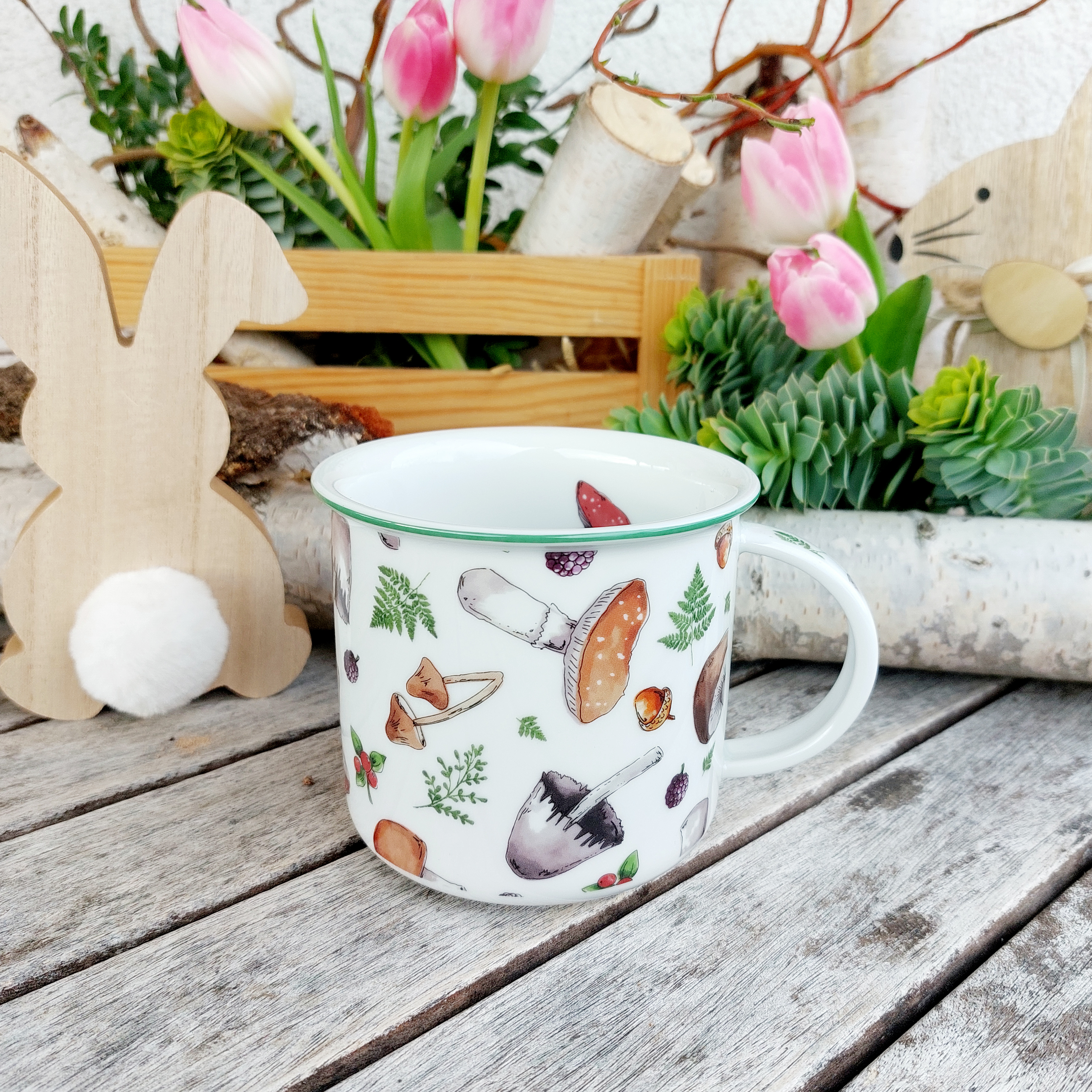 TINA hrnek 380 ml, houby, Český porcelán Dubí