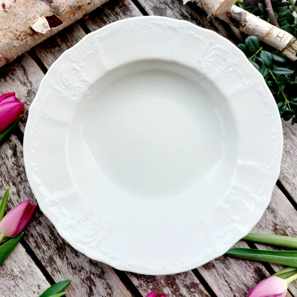 BERNADOTTE IVORY talíř hluboký 23 cm, slonová kost. Thun 1794