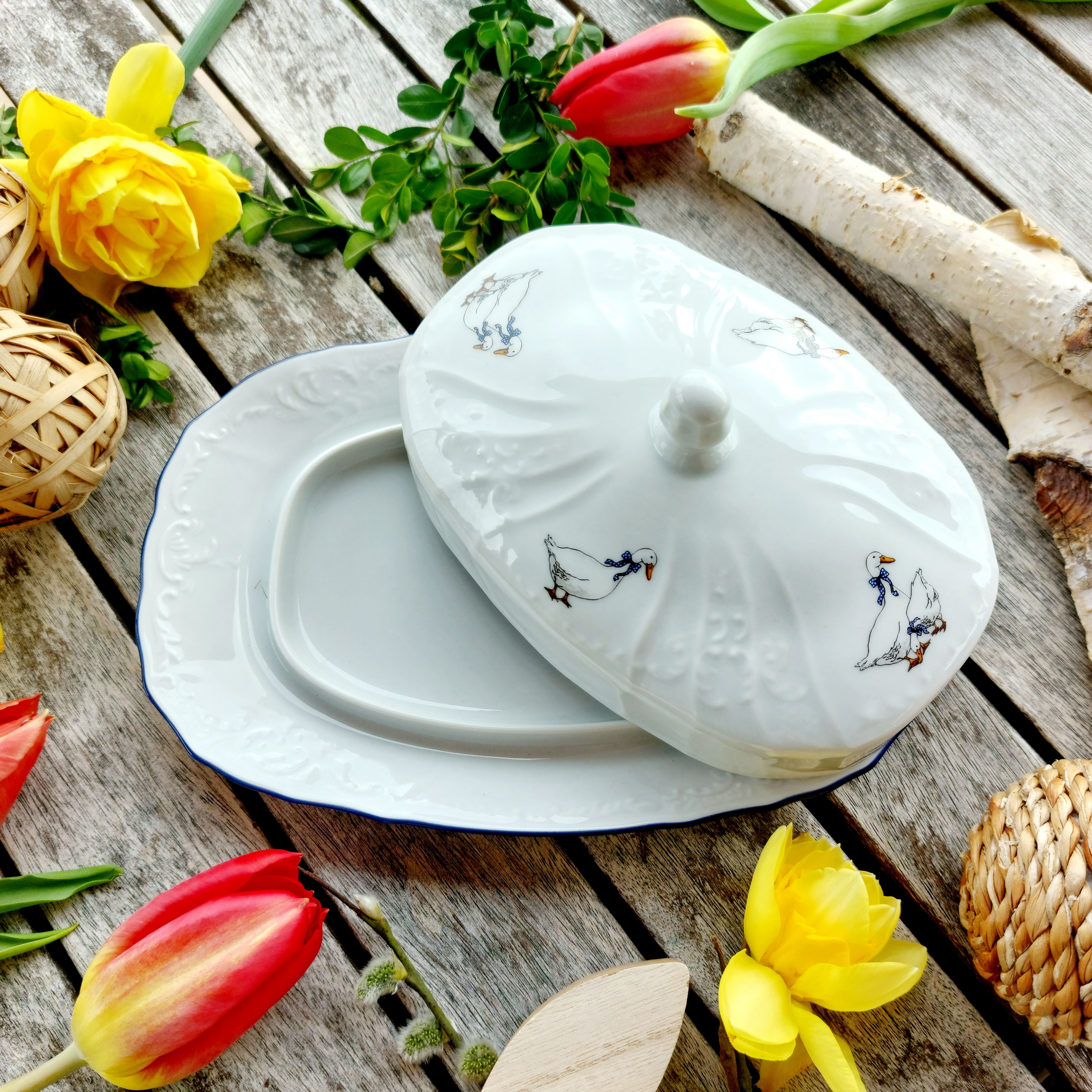 BERNADOTTE máslenka, husy a tmavě modrá linka, Thun 1794