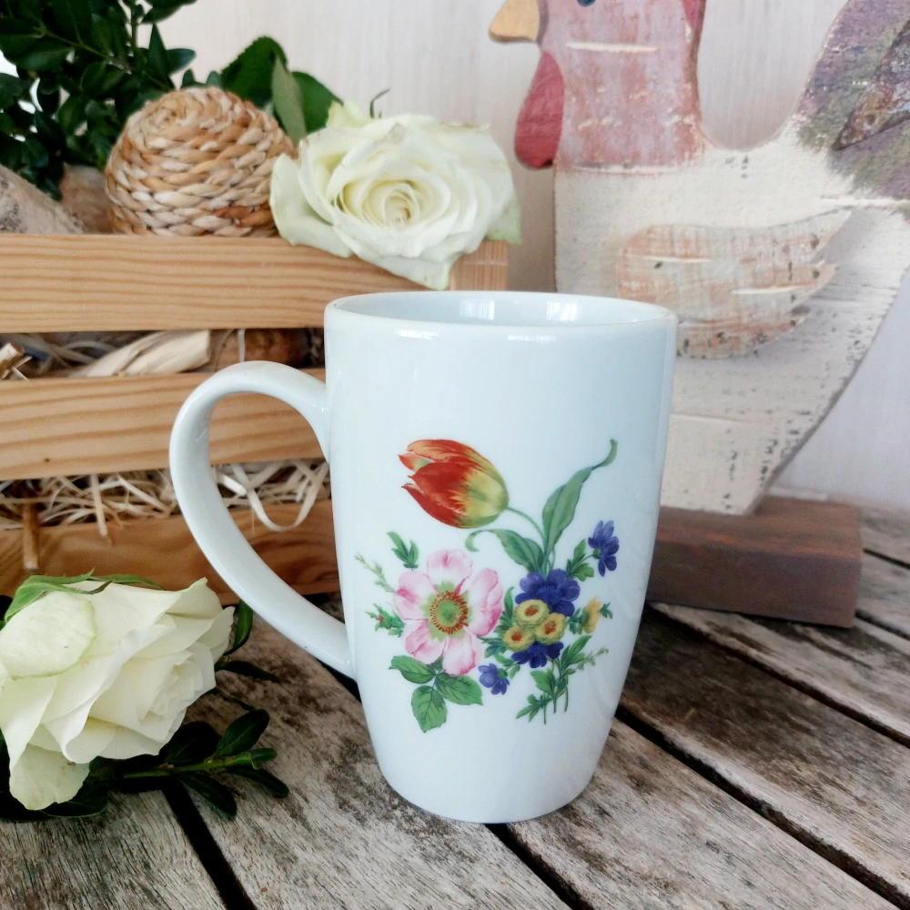 MILADA hrnek 380 ml, selská kytice, Český porcelán Dubí