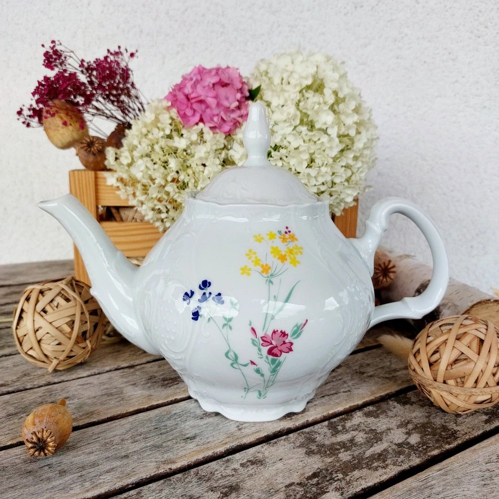 BERNADOTTE konvice čajová 1200 ml, barevné květiny, Thun 1794