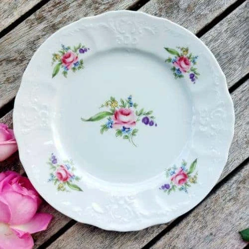 BERNADOTTE talíř dezertní 19 cm, míšeňská růže, Thun 1794