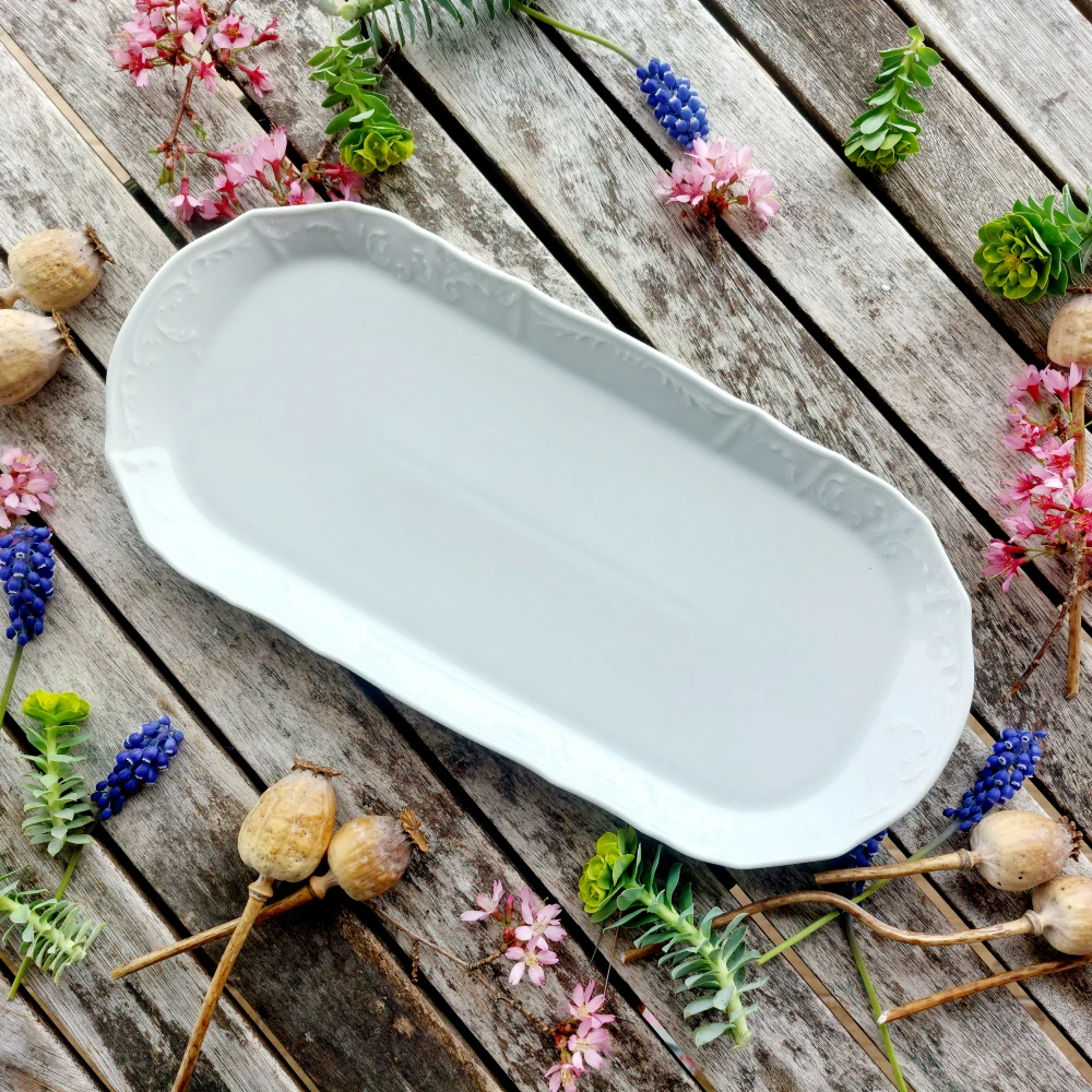 BERNADOTTE podnos 4-hranný 37 cm, bílý, Thun 1794