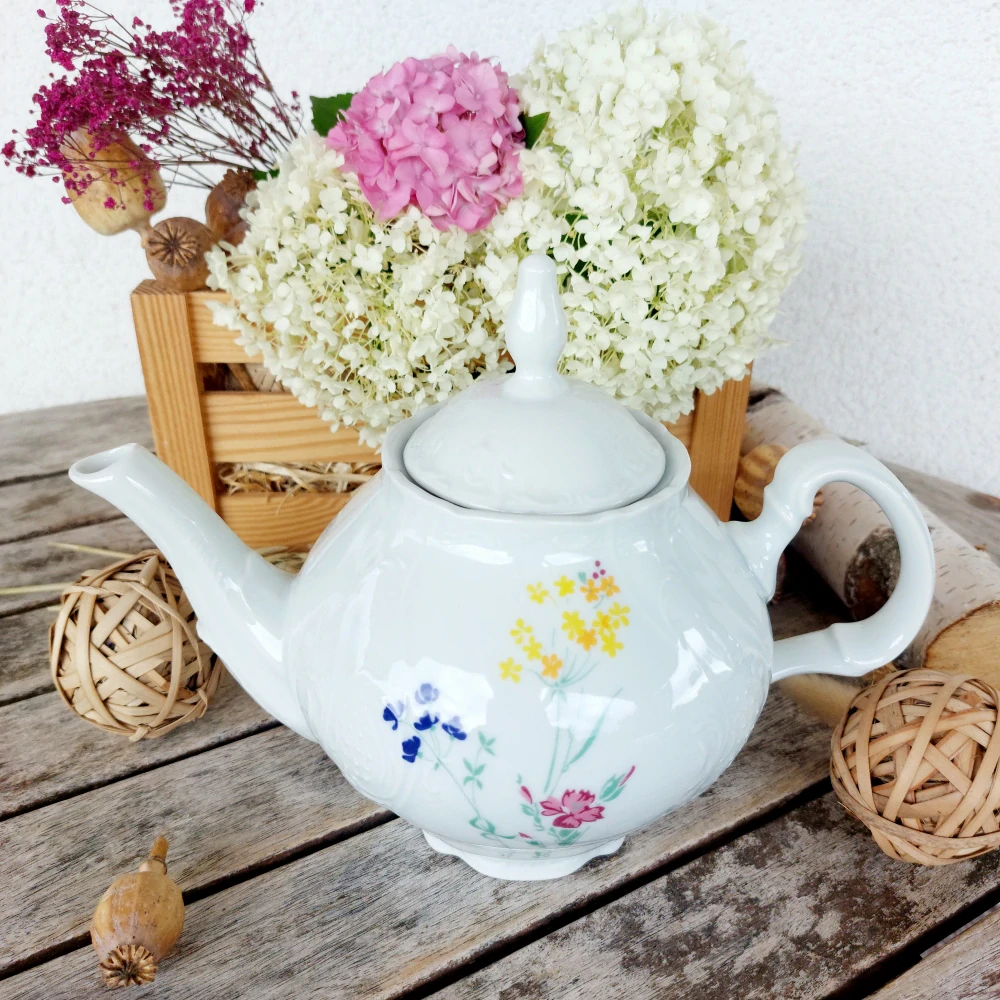 BERNADOTTE konvice čajová 1200 ml, barevné květiny, Thun 1794