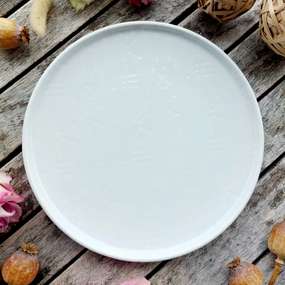 OPTIMO EMBOSS talíř mělký 24 cm, bílý, G. Benedikt 1882