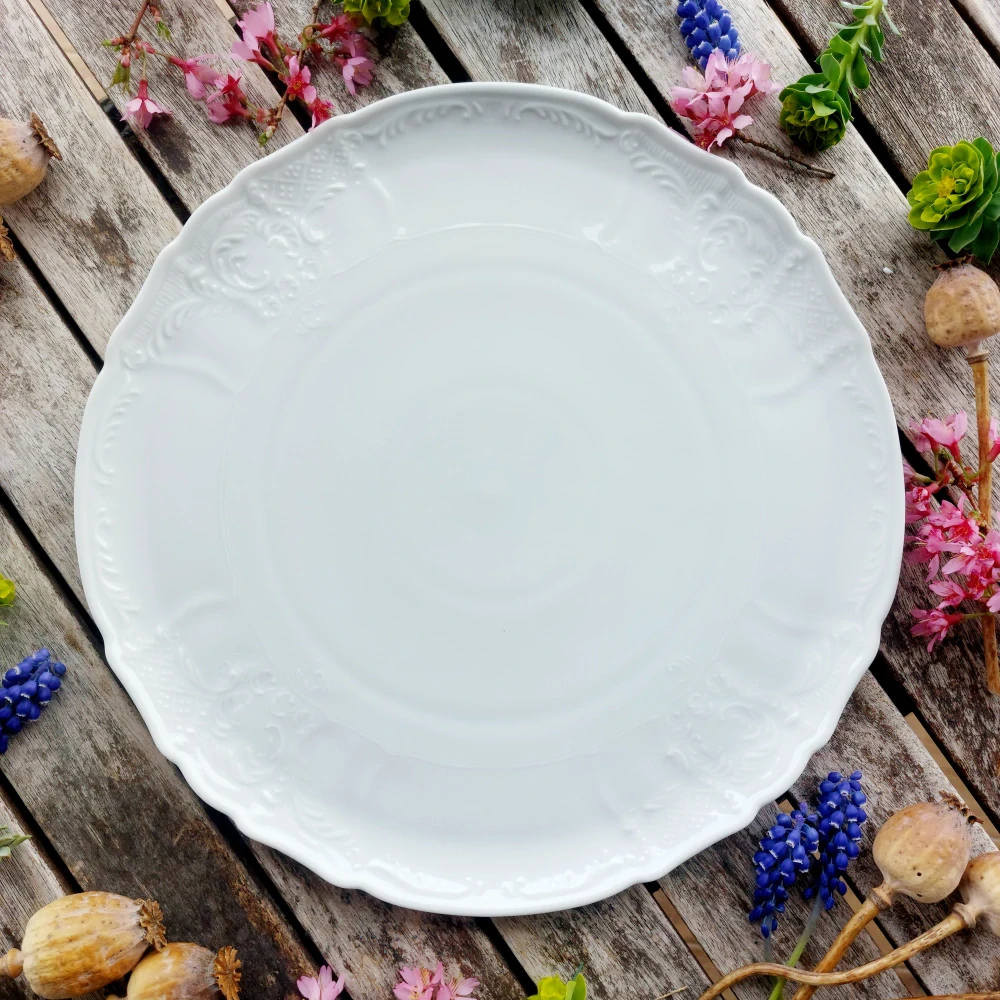 BERNADOTTE talíř / podnos na dort 32 cm, bílý, Thun 1794