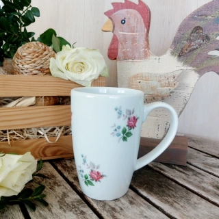 MILADA hrnek 380 ml, házenka z růží, Český porcelán Dubí