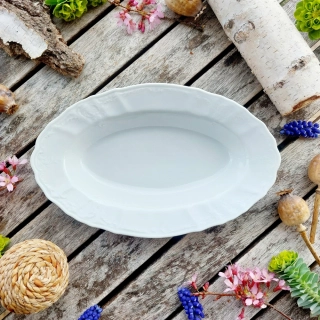 BERNADOTTE mísa oválná hluboká 24 cm. bílá, Thun 1794